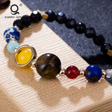 Tiger Eye Stone Beads Solar System Bracelet