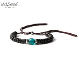 Tibetan Buddhist Lucky Knots Bracelet with Coconut Shell Beads