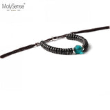 Tibetan Buddhist Lucky Knots Bracelet with Coconut Shell Beads