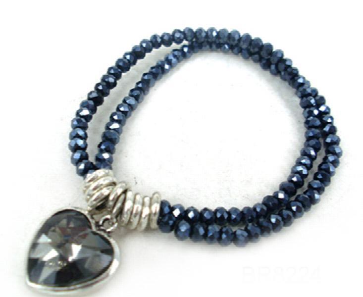 Crystal Heart Double Stretch Bracelet