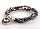 Crystal Heart Double Stretch Bracelet