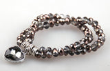 Crystal Heart Double Stretch Bracelet