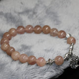 8mm Strawberry Crystal Quartz Round Beads Bracelet 7.5inch