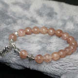 8mm Strawberry Crystal Quartz Round Beads Bracelet 7.5inch
