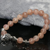 8mm Strawberry Crystal Quartz Round Beads Bracelet 7.5inch