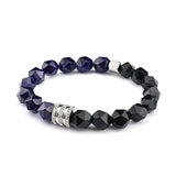 Vintage Stone Bracelet Men Stainless Steel Tiger Eye Chakra Reiki Bangle