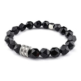 Vintage Stone Bracelet Men Stainless Steel Tiger Eye Chakra Reiki Bangle