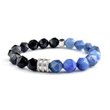 Vintage Stone Bracelet Men Stainless Steel Tiger Eye Chakra Reiki Bangle