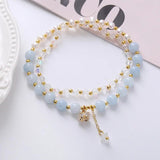 Natural Pearl Double Loop Bracelet Women's Crystal Bracelet