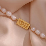 Freshwater Pearl Bracelet 18K Plated Waterproof 11:11 Adjustable