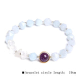 Yellow Quartz Stone Beads Elastic Stretch Bracelet Crystal Jewelry