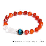 Yellow Quartz Stone Beads Elastic Stretch Bracelet Crystal Jewelry