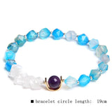 Yellow Quartz Stone Beads Elastic Stretch Bracelet Crystal Jewelry