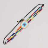 Rice Bead Bracelet Rainbow Eyes Bohemian Handwoven Adjustable Bracelet