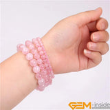 Rose Quartz Stretch Chakra Bracelet Women Healing Jewelry 7.5 Inch