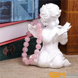 Rose Quartz Stretch Chakra Bracelet Women Healing Jewelry 7.5 Inch