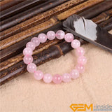 Rose Quartz Stretch Chakra Bracelet Women Healing Jewelry 7.5 Inch