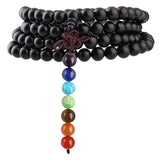 8mm Sandalwood Buddha Prayer Beads Wrap Bracelet Ebony Jewelry