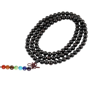 8mm Sandalwood Buddha Prayer Beads Wrap Bracelet Ebony Jewelry