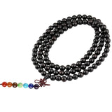 8mm Sandalwood Buddha Prayer Beads Wrap Bracelet Ebony Jewelry