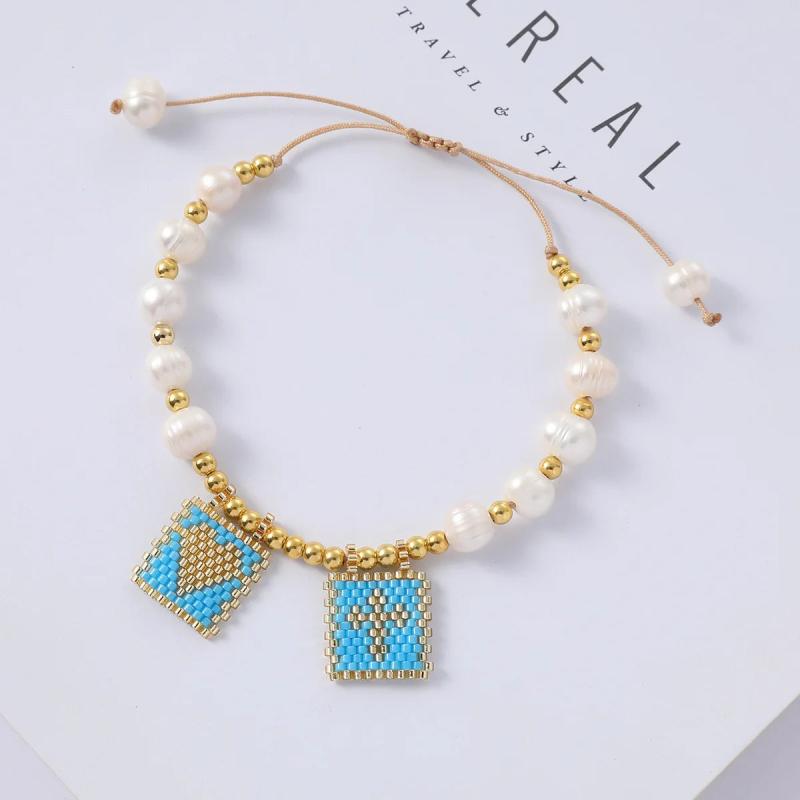 Rice Bead Bracelet Hand Knitting Adjustable Bohemian Beaded Bracelet