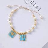 Rice Bead Bracelet Hand Knitting Adjustable Bohemian Beaded Bracelet