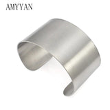 Stainless Steel Cuff Bracelet Wide Bangle 52-72mm