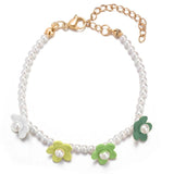 Colorful Flower Charm Bracelets Enamel Bangle Lobster Clasp Bohemian Jewelry