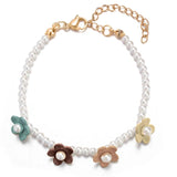 Colorful Flower Charm Bracelets Enamel Bangle Lobster Clasp Bohemian Jewelry