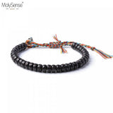 Tibetan Buddhist Lucky Knots Bracelet Coconut Beads Carved Bracelet Men