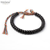 Tibetan Buddhist Lucky Knots Bracelet Coconut Beads Carved Bracelet Men
