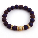 Crystal Armband 10mm Druzy Beads Zircon Pave Strand Bracelet