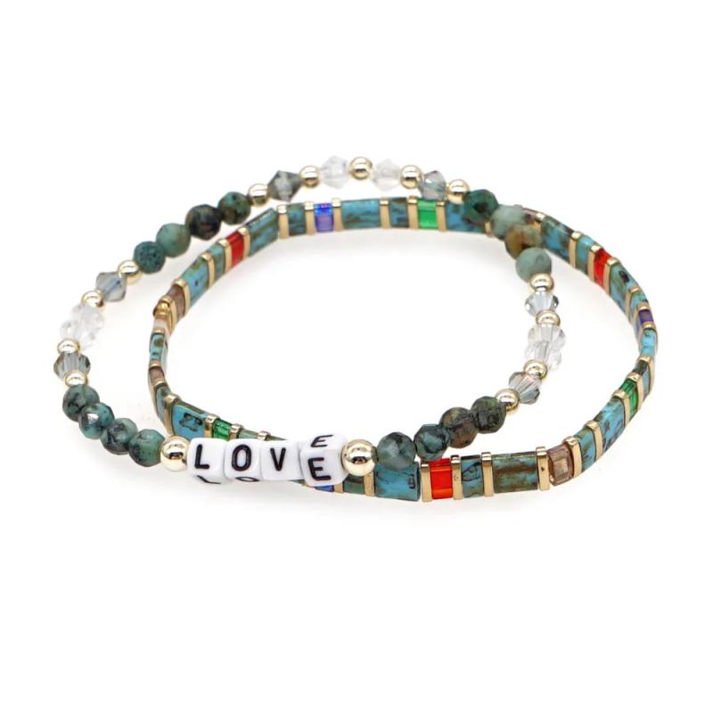 Crystal Vintage Beaded Bracelet Handwoven Bohemian