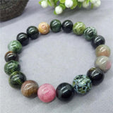 5A Tourmaline Pyrite Beads Charm Bracelet