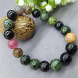 5A Tourmaline Pyrite Beads Charm Bracelet