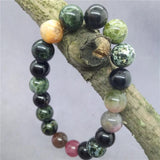 5A Tourmaline Pyrite Beads Charm Bracelet
