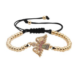 Light Yellow Weave Angel Bracelet with CZ