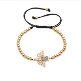 Light Yellow Weave Angel Bracelet with CZ