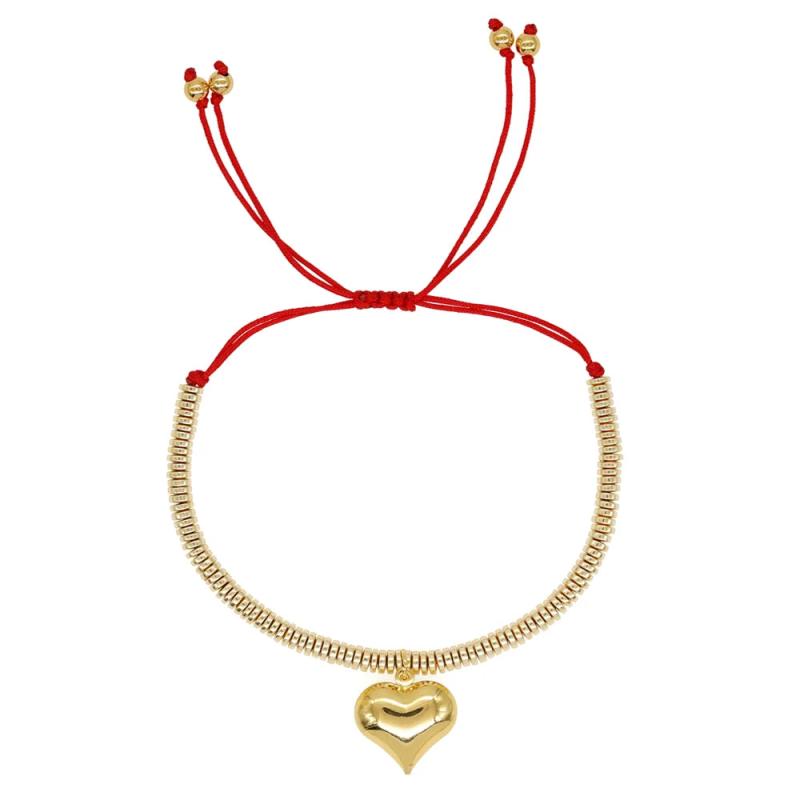 YASTYT Love Heart Charm Bracelet Plated Disc Bead