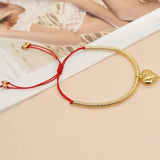 YASTYT Love Heart Charm Bracelet Plated Disc Bead