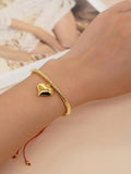 YASTYT Love Heart Charm Bracelet Plated Disc Bead