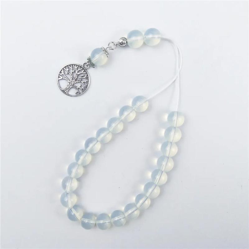Muslim Opal Rosary Tassel Pendant 33 Beads Islamic Tasbih Allah Mohammed