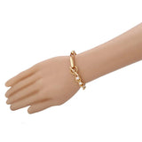 Button Pearl Hand Ornament Metal Chain Bracelet