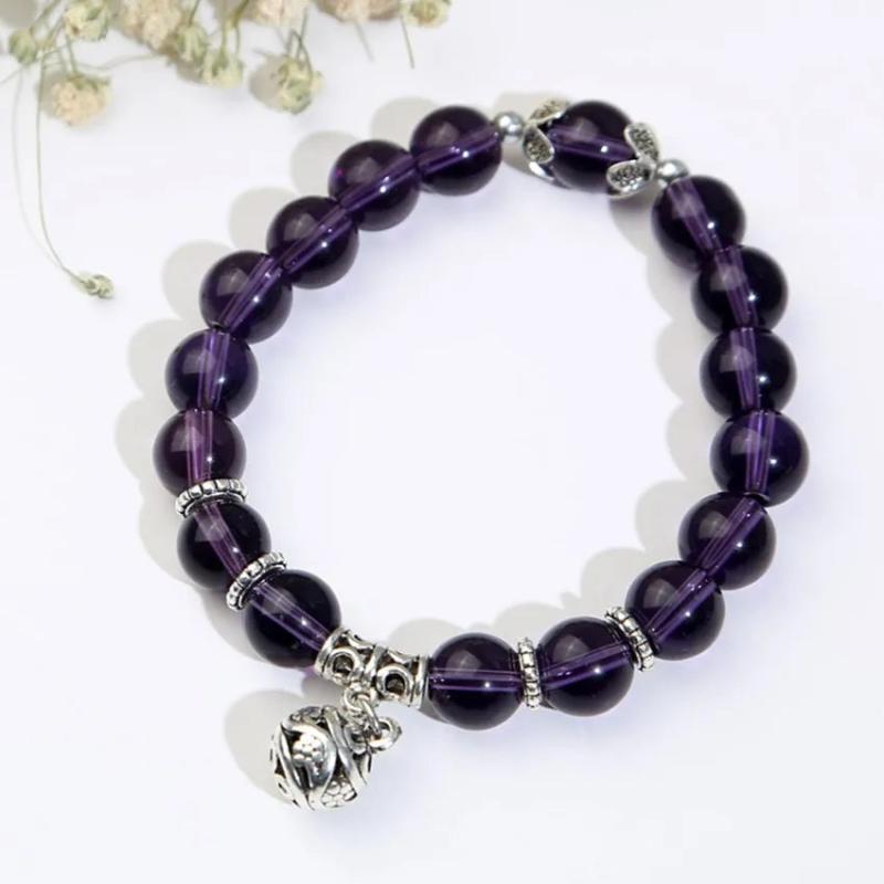 Silver Plated Metal Ball Cat Eye Stone Bracelet