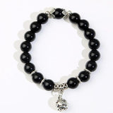 Silver Plated Metal Ball Cat Eye Stone Bracelet