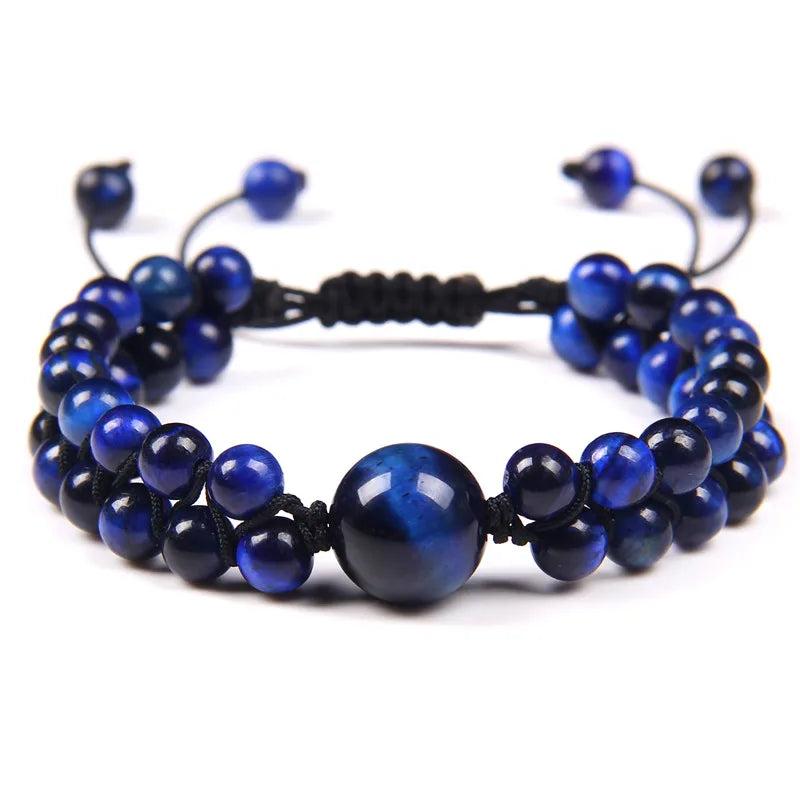 Natural Tiger Eye Stone Beads Bracelet Adjustable Couples Bangle