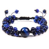 Natural Tiger Eye Stone Beads Bracelet Adjustable Couples Bangle