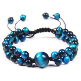 Natural Tiger Eye Stone Beads Bracelet Adjustable Couples Bangle