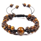 Natural Tiger Eye Stone Beads Bracelet Adjustable Couples Bangle