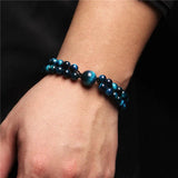 Natural Tiger Eye Stone Beads Bracelet Adjustable Couples Bangle
